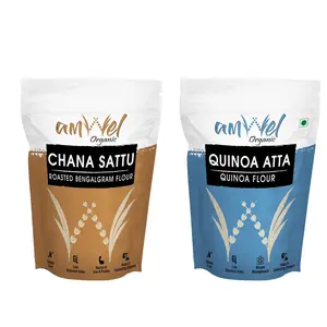 Amwel Combo of Chana Sattu 500g + Quinoa Millet Flour 500g (Pack of Two)