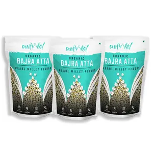 Amwel Organic Bajra Atta (Pearl Millet Flour) 500g - Pack of Three [500gx3=1500g]