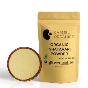 CARMEL ORGANICS Organic Shatavari Root Powder | 340 Grams | Jaivik Bharat Certified