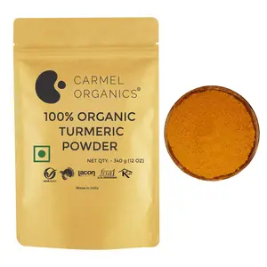 CARMEL ORGANICS Turmeric Root Powder | (340 Grams) | Jaivik Bharat Certified