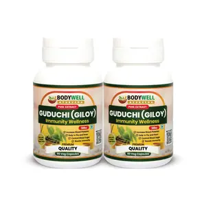 BODYWELL Giloy Pure Extract Capsule | Natural Wellness Product | 500 mg | Pack of 2 | 120 Veg. Caps