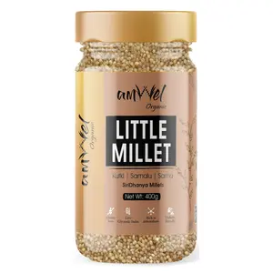 Amwel Organic Little Millet | Siri Dhanya Millets | Kutki Shaan Sama Moraiya | Positive Millet | Rich in Fiber Protein | 400g x 3 units