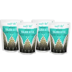 Amwel Organic Bajra Atta (Pearl Millet Flour) 500g - Pack of Four [500gx4=2000g]