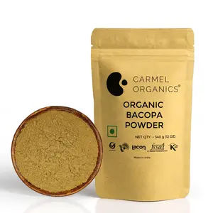 CARMEL ORGANICS Brahmi/Bacopa Monnieri Powder (340 g) | Jaivik Bharat Certified