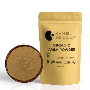 CARMEL ORGANICS Amla Fruit Powder 340 Grams | Jaivik Bharat Certified