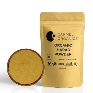 CARMEL ORGANICS Harad/Haritaki Powder (340 Grams) | Jaivik Bharat Certified
