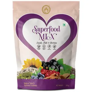 Mom & World Superfood Mix Seeds Nuts & Natural Taste & Optimum Freshness High Fiber & Protein Omega- 3 No Butter Oil 200 g