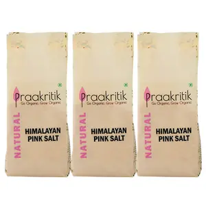 Praakritik Natural Non Iodised Healthy Cooking Natural Substitute of White Salt Pack of 3 500 Gm Each