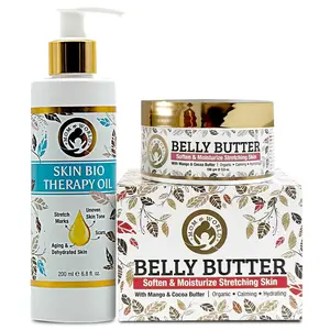 Mom & World Gentle & Smooth Combo | Skin Bio Therapy Oil 200ml + Belly Butter 100g