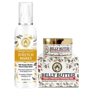 Mom & World Moisturizing Care | Stretch Marks Lotion 120ml + Belly Butter 100g