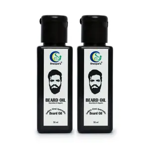 Sheopal's Beard Oil Non Sticky Oil for Patchy and Uneven Beard | No Sulphates| |No Parabens| | No Mineral Oil | - 50ml (Pack Of 2)