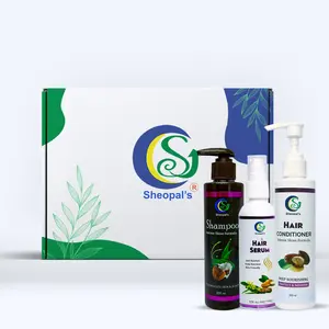 Sheopal's Coconut Shampoo Conditioner Serum Combo Pack Hair Kit | Rakhi Gift for Brother & Sister | Gift Set for Women & Men | Natural Products in Premium Packaging | Pack of 3
