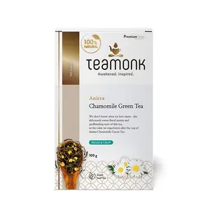 Teamonk Anicca High Mountain Chamomile Green Tea Leaves (50 Cups) - 100g.