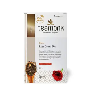 Teamonk Koen High Mountain Rose Green Tea (50 Cups) - 100 gm Bag. Rich in Vitamin C  Whole Loose Leaves (No Powder)