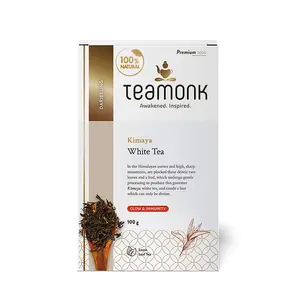 Teamonk - Kimaya White Tea 100g (Makes 50 Cups of White Tea) | USDA Certified Organic Darjeeling Tea | Herbal Tea | No Oils or Artificial Aroma