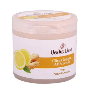 Vedicline Citrus Ginger AHA Scrub Dead skin With Walnut Shell Powder Ginger Root And Orange Peel For Healthy Clear Skin100ml