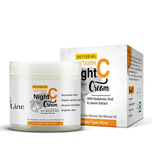 Vedicline Vitamin C Night Cream With Citrus Lemon Extract Aloe Vera Sweet Almond Oil For Rejuvenating Skin 50ml