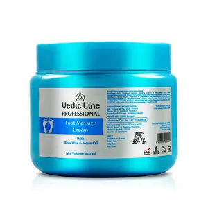 Vedicline Foot Massage Cream for Skin Tonicity & Keep Odor Away with Bees Wax and Neem Oil for Nourishing Feet 400ml