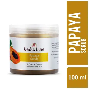 Vedicline Papaya Face Scrub  Tone Dead Skin & Clog Pores with Aloe vera Walnut and Almond Oil for Healthy Clear Skin100ml