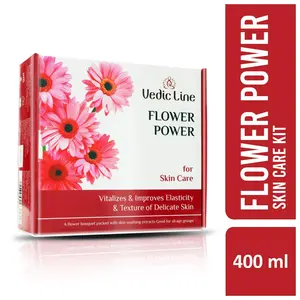 Vedicline Flower Power Facial Kit For Skin Care with White Lily Lavender Jasmine Makes Skin Relaxed & Flower Fresh 400ml