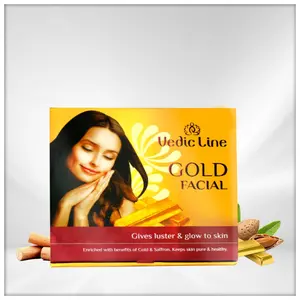 Vedicline Gold Ojas Facial Kit (Sachet Kits) for All Skin Types (Cleanser Scrub Massage Cream Massage Gel Pack Serum 490ml