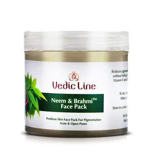 Vedicline Neem Brahmi Face Pack with Almond Oil and Aloe Vera for Flawless Skin100ml