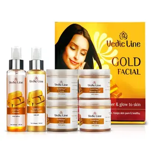 Vedicline Gold Ojas Facial Kit with Sandalwood Saffron & Gold Dust for Golden 600ml