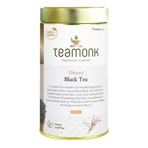 Teamonk Dhuni USDA Certified Organic Darjeeling Black Tea - 150g Bag(Makes 75 Cups) Antioxidant Properties Whole Loose Leaves (No Powder)
