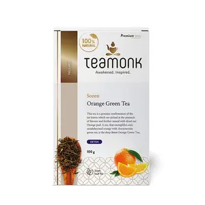 Teamonk Sozen High Mountain Orange Fruit Green Tea Leaves (50 Cups) - 100 g. rich in Vitamin C and High in Antioxidant