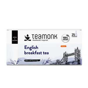 Teamonk English Breakfast Black Tea - 25 Tea Bags. Antioxidant Properties