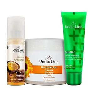 Vedicline Night Skin Care Combo With Argan Oil Aloe Vera Honey For Smooth Skin(Pack Of 3)