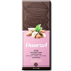Daarzel Ambriona 70% Dark Chocolate with Almonds (Vegan and -Free 50 GMS)