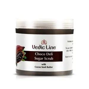 Vedicline Choco Deli Sugar Scrub With Cocoa Powder Walnut Shell Gives You Soft Skin 100ml