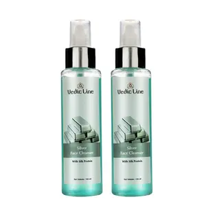 Vedicline Silver Cleanser With Aloe Vera Extract Menthol Silk Protein For Refreshed Skin 200ml (Pack of 2)