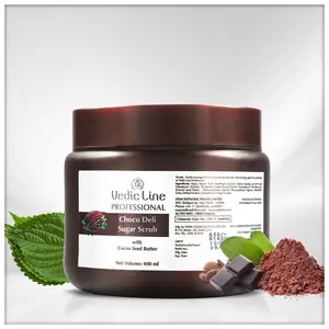 Vedicline Choco Deli Sugar Scrub With Cocoa Powder Walnut Shell Gives You Soft Skin 400ml