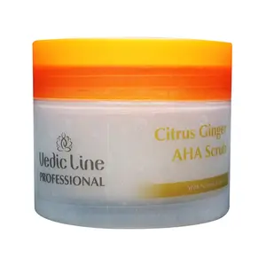 Vedicline Citrus Ginger AHA Scrub with Ginger Root and Walnut Shell Powder Orange Peel For Healthy Clear Skin 500 ml