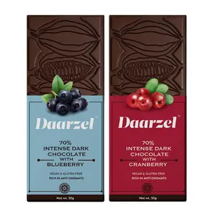 Daarzel Bars - Ambriona 70% Dark Chocolate with & Cranberry Vegan & | Pack of 2|