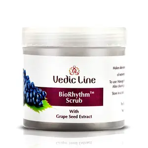 Vedicline Bio Rhythm Scrub with Grape Seed Olive Oil And Walnut shell For Soft Looking Skin 100ml