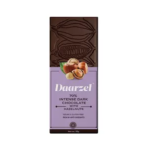 Daarzel Ambriona Dark Chocolate 70% dark with Roasted Hazelnuts - Vegan and -Free - 50 gm