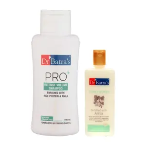 Dr Batra's Pro+Intense Volume Shampoo 500 ml and Conditioner 200 ml (Pack of 2 Men and Women)