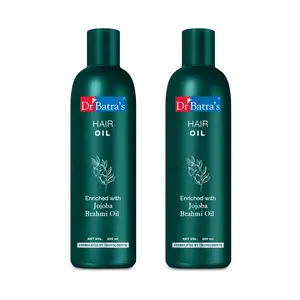 Dr Batra's Hair Oil Enriched With Jojoba Extracts | for Tangles Dryness And Even Split Ends | Jojoba Hair Oil 200 ml (Pack of 2)