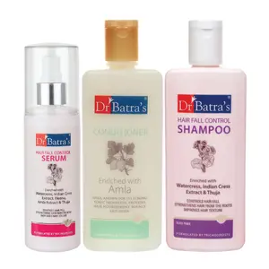 Dr Batra's Serum-125 ml Conditioner - 200 ml and Hairfall Control Shampoo- 200 ml