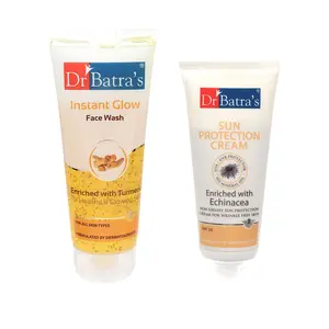 Dr Batra's Sun Protection Cream - 100 gm and Face Wash 200 gm (Pack of 2 for Men and Women)