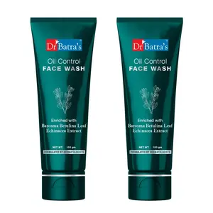 Dr Batra's Oil Control Face Wash Sulphate Silicone & Free Enriched With Barosma Betulina Leaf & Echinancea Extract For Oil Free & Clear Skin - 100 gm (Pack of 2)