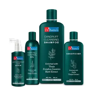 Dr Batra's Hair Serum Conditioner - 200 ml Oil- 200 ml and Dandruff Cleansing Shampoo - 500 ml