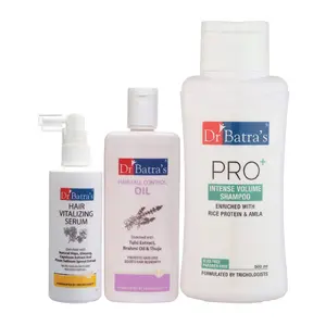 Dr Batra's Hair Vitalizing Serum 125 ml Pro+ Intense Volume Shampoo - 500 ml and Oil- 200 ml