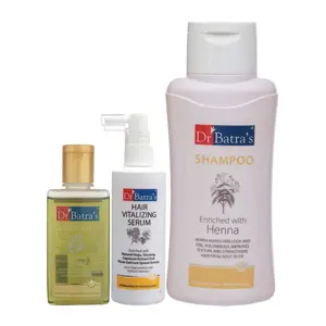 Dr Batra's Hair Vitalizing Serum 125 ml Normal Shampoo - 500 ml and Hair Oil - 100 ml