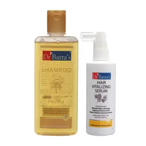 Dr Batra's Normal Shampoo 200ml and Hair Vitalizing Serum 125 ml (Pack of 2 Men and Women)