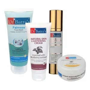 Dr Batra's Age Defying Skin Firming Serum - 50 G Fairness Face Wash 100 gm Natural Skin  Cream - 100 gm and Intense Moisturizing Cream -100 G (Pack of 4)