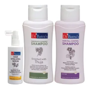 Dr Batra's Hair Vitalizing Serum 125 ml Shampoo - 500 ml and Dandruff Cleansing Shampoo - 500 ml